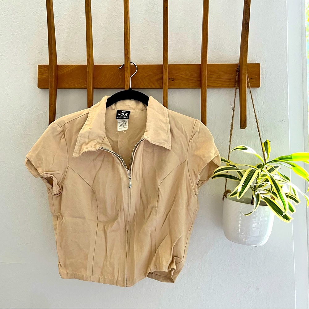 Vintage My MM Michelle zip up crop top size medium